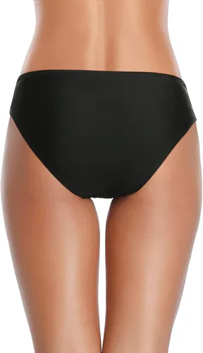 Vista 2 de Parte inferior de bikini para mujer, cobertura completa, parte inferior de Negro