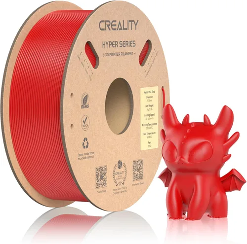 Vista 12 de Filamento PLA oficial de Creality Hyper de 1.75 mm, filamento PLA de alta velocidad de 30-600 mm/s para impresora 3D rápida, precisión dimensional