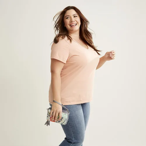 Vista 6 de Vera Bradley Bolso cruzado de algodón todo en uno para mujer con protección RFID, Coral floral