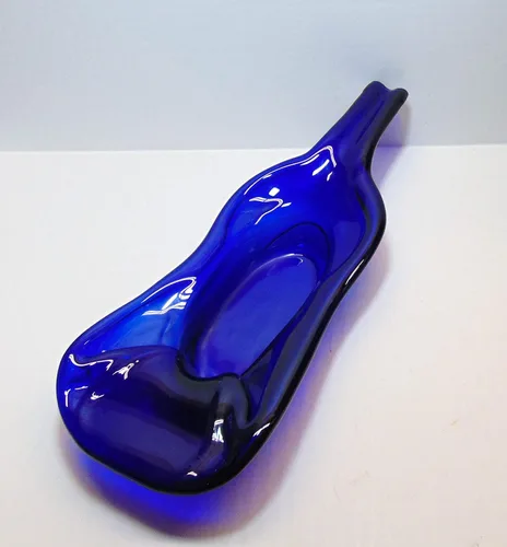 Vista 7 de UpC- Plato de inmersión reciclado para botellas de vino azul cobalto