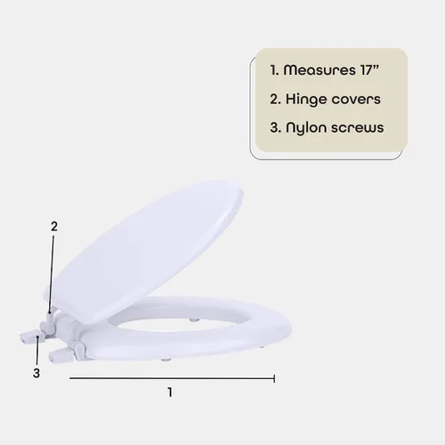 Vista 4 de Achim Home Furnishings TOVYSTBK04 Asiento estándar para baño de 17 pulgadas Fantasia, TOVYSTWH04