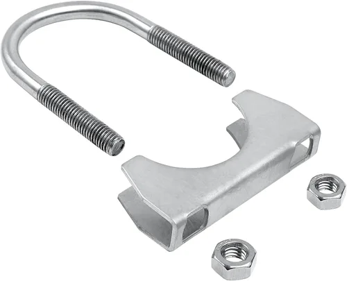 Vista 5 de Abrazadera universal de escape de uso rudo con perno en U de 1 pulgada, abrazaderas de muflera en U de acero inoxidable, paquete de 2
