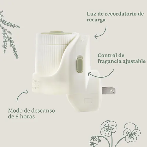 Vista 3 de MRS. MEYER'S Clean Day - Difusor de aceite perfumado premium, ambientador de pared enchufable, dispositivo de aroma aromatéutico para el hogar
