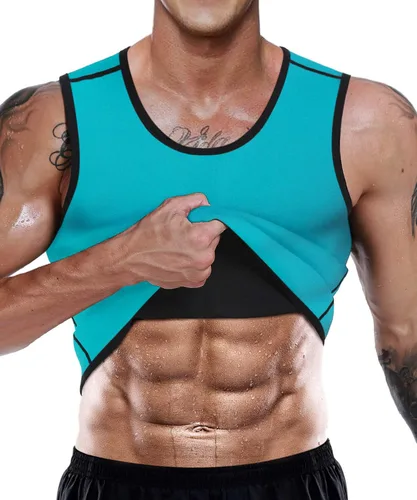 Vista 8 de NonEcho Entrenador de Cintura de Neopreno para Hombre Chaleco de Sauna Gimnasio Camiseta sin Mangas de Sudor Caliente Camiseta de Entrenamiento Faja