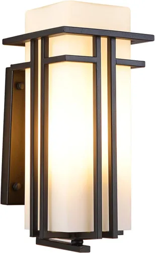 Vista 10 de Lámparas de poste al aire libre de bronce frotado al aceite, lámpara de poste impermeable con adaptador de montaje en muelle