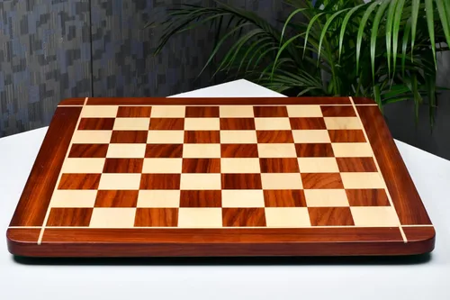 Vista 5 de CHESSBAZAAR Tablero de ajedrez de madera de 23 x 23 pulgadas, sin piezas, borde redondo, fabricado con la mejor madera de rosa de brote rojo