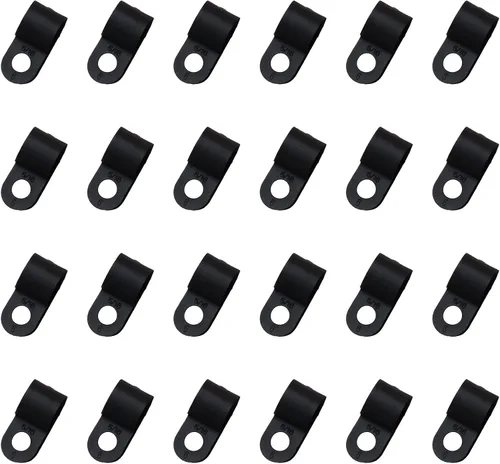 Vista 8 de SOWAKA 50 abrazaderas de cable 1/4 negro tipo R de nailon para montaje de cable de montaje de cable, clips para montaje de cables, gestión de tubos