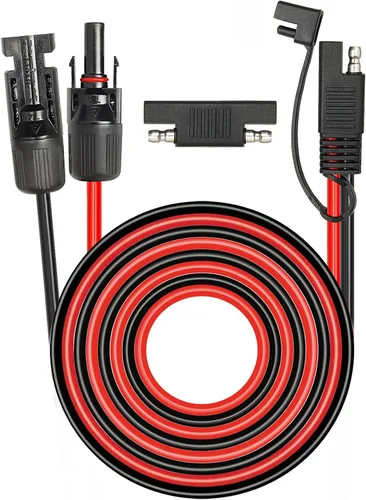 Vista 18 de 2 piezas de 1 pie de cable adaptador de panel solar a SAE - Cable de extensión de conector SAE 10AWG para kit de cargador de batería de panel solar