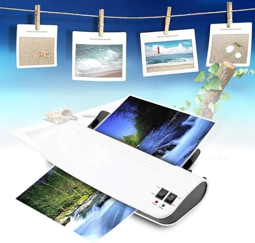 Vista 6 de Laminador A3 A4, laminado térmico y frío con bolsas de laminación A4, calentamiento rápido, 2 rodillos, hasta 125 micrones, 250 velocidades, máquina