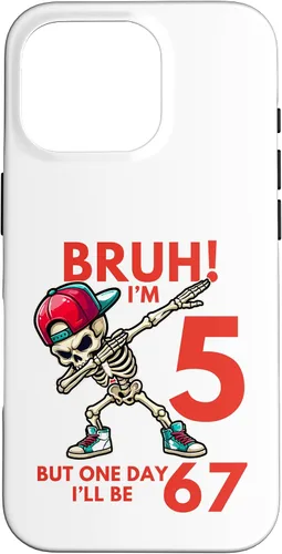 Vista 20 de Bruh I'm 5 But One-Day I'll Be 67 Retro 5th Birthday Kids Case for iPhone 17