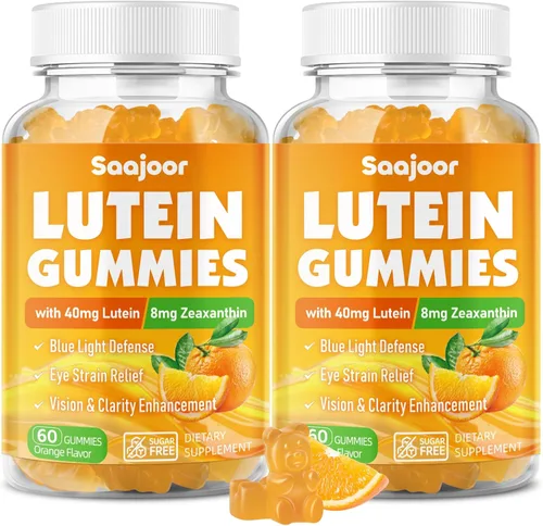 Vista 8 de Gomitas de luteína y zeaxantina, suplemento vitamínico para ojos con 40 mg de luteína y 8 mg de zeaxantina para apoyar la salud macular, la visión
