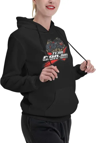 Vista 7 de GKEWEA Can-Am Logo Universal Basic Sudaderas con capucha de forro polar de alta gama con bolsillos, color negro
