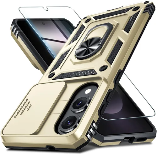 Vista 25 de Janmitta Compatible con Samsung Galaxy S24 FE Funda con Cubierta Deslizante Integrada para Lente de Cámara+Protector de Pantalla+Soporte de Anillo