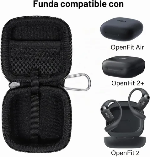 Vista 2 de co2CREA - Carcasa rígida para auriculares SHOKZ OpenFit 2+/2/Air, color negro