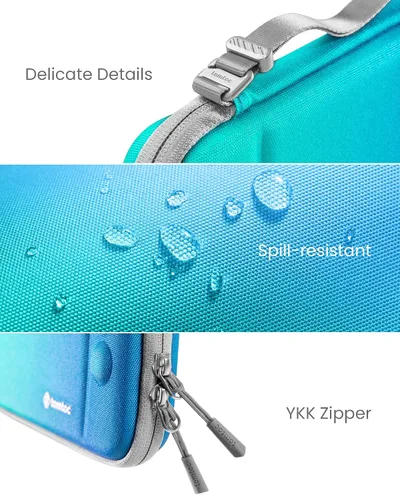 Vista 6 de tomtoc Funda de transporte delgada para Nintendo Switch modelo OLED funda protectora para interruptor con 10 cartuchos de juego funda de viaje