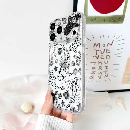 Vista 7 de NITITOP Funda para iPhone 17 Pro Max Clear Sea Animal - Tortuga Negra negro (Black Turtle)