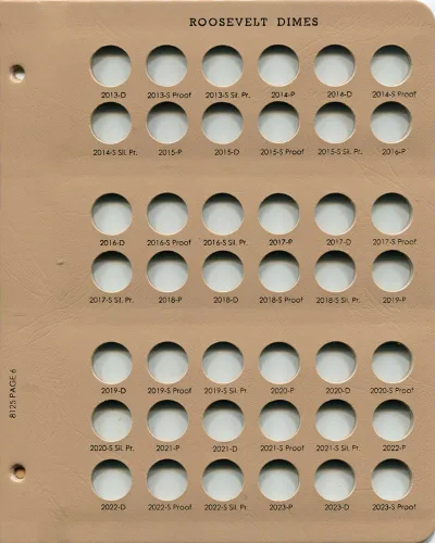 Vista 9 de Dansco US Roosevelt Dime Coin Álbum Página 3 1979-1992 D con Prueba #8215-3