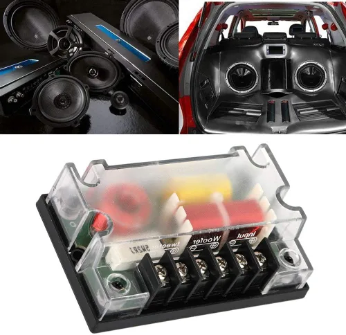 Vista 3 de Divisor de frecuencia de altavoz de coche, divisor de frecuencia de audio de 2 vías para automóvil, filtro de sonido, accesorios para automóviles