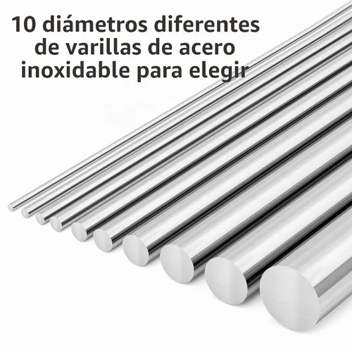 Vista 5 de Eoiips Varilla redonda de acero inoxidable 304 de 1 pulgada de diámetro, barra sólida de 10 pulgadas de largo, para manualidades de metal