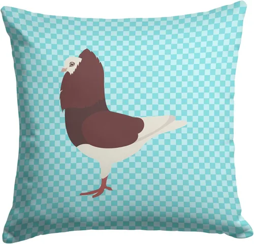 Vista 67 de Caroline's Treasures BB8163PW1414 Beltsville - Almohada decorativa de tela a cuadros pequeños, color blanco, pavo y gallina azul, lavable a máquina