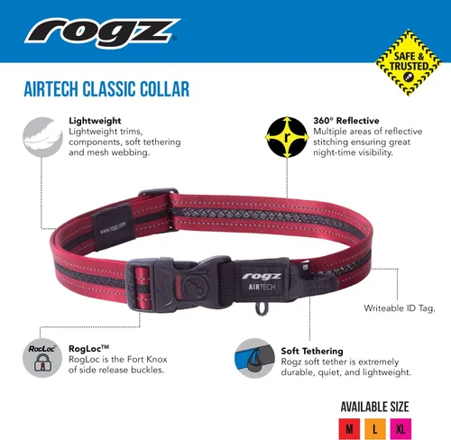 Vista 3 de Rogz Airtech Classic Collar para Perro Mediano - Ocre Quemado