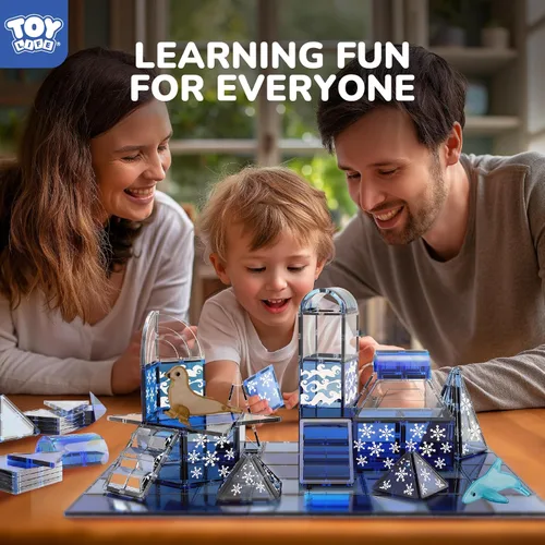 Vista 5 de TOY Life Azulejos Magnéticos para Niños de 4-8 Años, Juguetes Magnéticos para Niños Pequeños de 3+, Juguete de Construcción con Azulejos Magnéticos