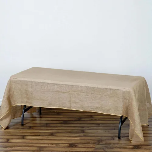 Vista 35 de Efavormart Mantel Redondo de Arpillera Sintética de Yute Natural de 90 Pulgadas - Cubierta de Mesa Rústica Boho Chic Estilo Granja para Navidad