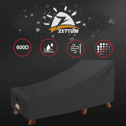 Vista 5 de Zettum Funda para Silla de Salón al Aire Libre - Funda Impermeable para Silla de Descanso de Patio, 600D Resistente y Resistente a la Decoloración