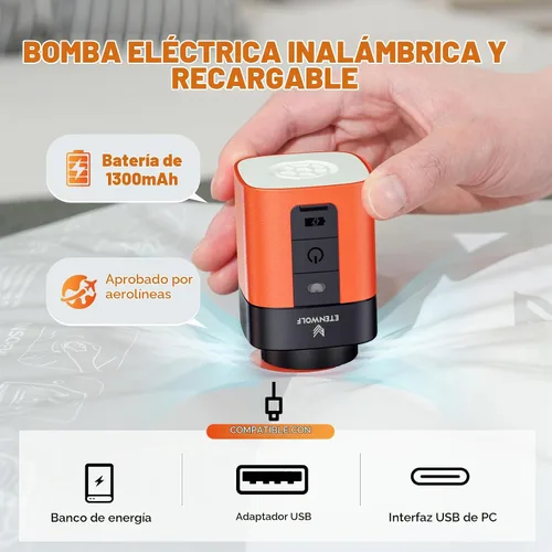 Vista 6 de ETENWOLF Paquete de 10 bolsas de almacenamiento al vacío reutilizables para viajes con bomba de aire recargable, sello de embalaje de compresión al