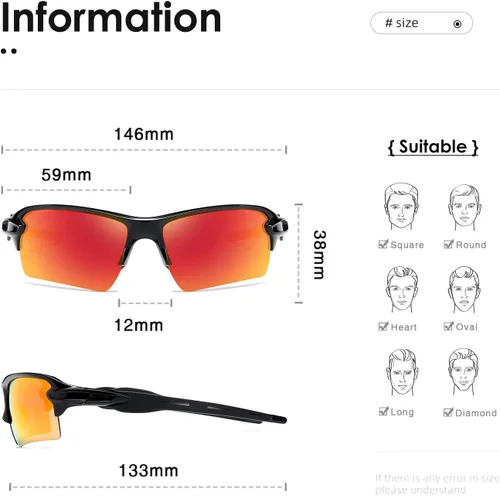 Vista 4 de kimorn Gafas de sol para hombre y mujer polarizadas gafas de sol deportivas K1463