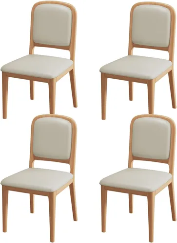 Vista 39 de Solid Wood Dining Room Chairs Minimalist,Kitchen Chairs with Soft Padded Back,Living Room Chair for Office Reading,Wood Frame,Armless Vanity