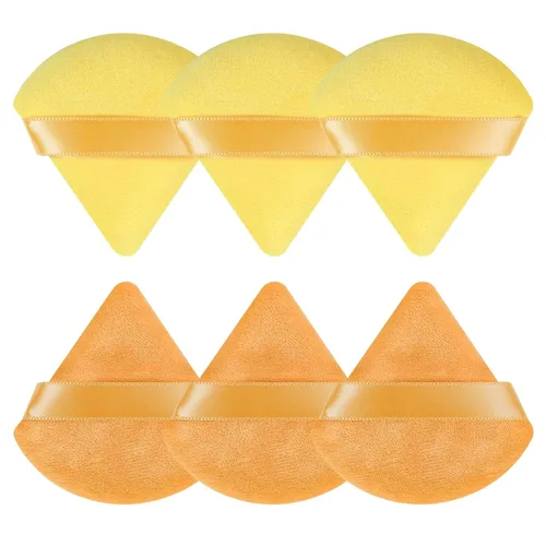 Vista 11 de 6 Piezas Borla de Polvo Triangular Esponja de Maquillaje Suave Borla de Maquillaje para Polvo Facial Base Cosmética Esponja Herramienta