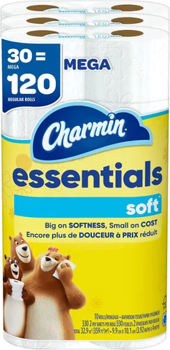 Vista 11 de Charmin Essentials - Papel higiénico suave, 6 mega rollos, 330 hojas por rollo