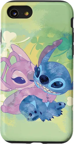 Vista 18 de Disney Stich and Angel Shamrock - Carcasa para iPhone 17, color verde