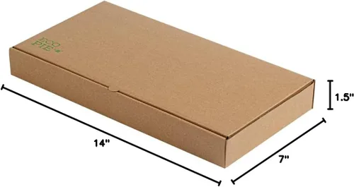 Vista 19 de Restaurantware - Cajas para pizza, 50 unidades, 14 x 7 x 1.5 pulgadas, embalaje de papel de cartón corrugado con bloqueo de pestañas, resistente a