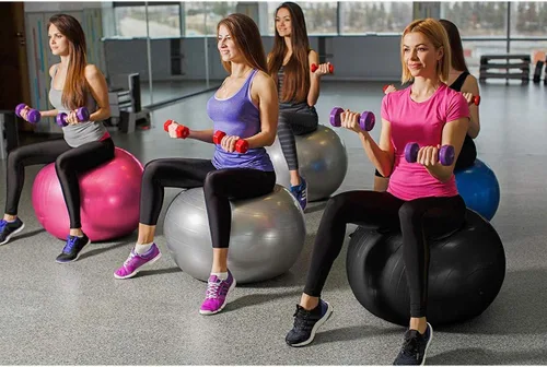 Vista 5 de Pelota de ejercicio para yoga, fitness, estabilidad de equilibrio, extra gruesa de grado profesional y pelota de estabilidad, anti estallido