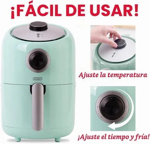 Vista 4 de DASH Horno freidora de aire compacto con control de temperatura, canasta antiadherente para freír, guía de recetas + función de apagado automático