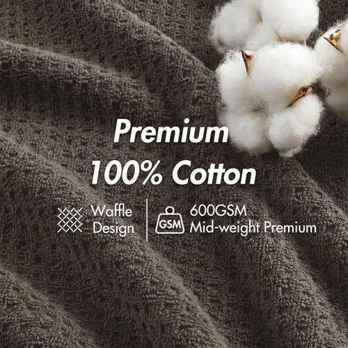 Vista 2 de Madison Park Spa Waffle - Juego de toallas de lujo 100% algodón, tejido de gofre de textura premium, altamente absorbente, secado rápido, ropa