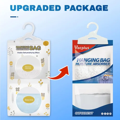 Vista 8 de Vacplus Paquetes absorbentes de humedad, paquete de 5 sin fragancia, paquetes de humedad, paquetes desecantes, bolsas deshumidificadoras de armario