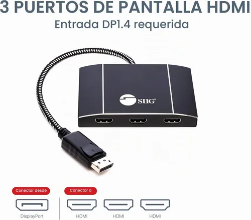 Vista 2 de SIIG Concentrador MST HDMI dual USB-C, 4K60 dual, CE-DP0Q11-S1