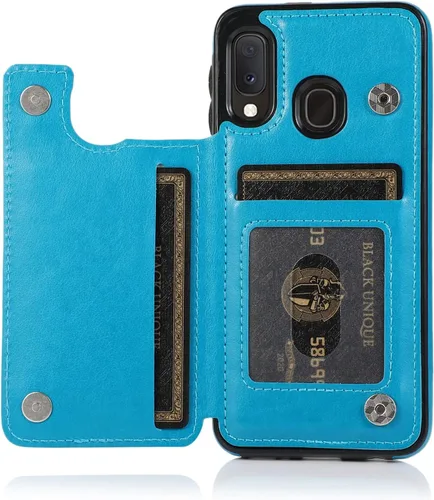Vista 5 de Funda de teléfono para Samsung Galaxy A10e/A20e con protector de pantalla de vidrio templado y tarjetero con soporte para tarjetero, accesorios