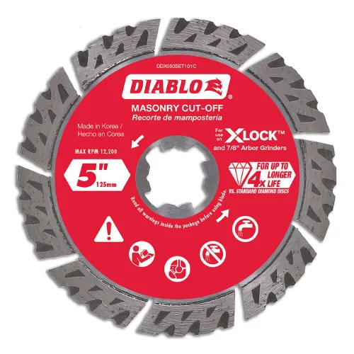 Vista 3 de Disco de corte de diamante Diablo X-Lock, corte turbo rápido y larga vida - Borde segmentado de 4-1/2" para mampostería, se ajusta a X-Lock y a