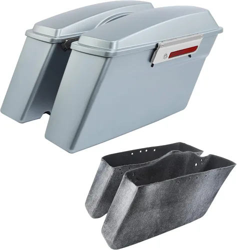 Vista 17 de SLMOTO Alforjas rígidas para Harley Electra Road King Glide 1994-2013 peltre Denim