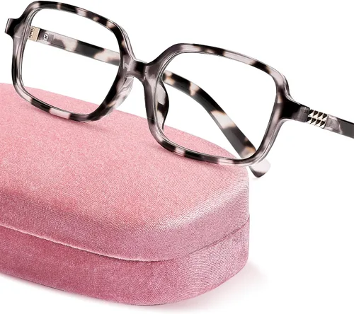 Vista 12 de livho Blue Light Glasses for Women – Y2K Aesthetic Frame with Blush Pink Case, 90s Vibe for Screen Time Blue Light Blocking