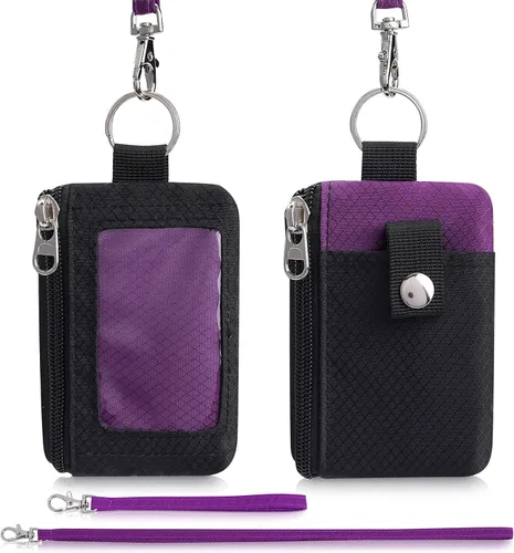 Vista 6 de Cartera minimalista para hombre y mujer, Negro púrpura, Classic