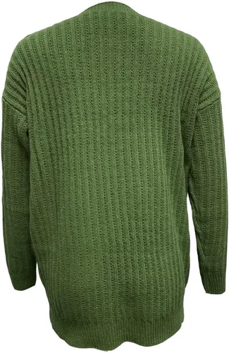 Vista 4 de Suéter de punto con cuello redondo para mujer, suéter informal de manga completa para invierno y otoño, suéter suave con huecos