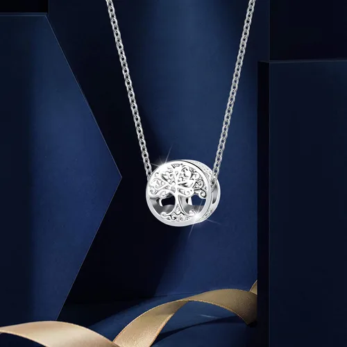 Vista 5 de QeenseKc Dije de círculo de la vida familiar para siempre árbol de la vida para pulsera Pandora