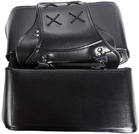Vista 3 de Bolsa de cuero universal unisex impermeable para silla de montar de motocicleta, diseño duradero de dos correas, cómoda y elegante bolsa