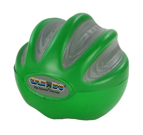 Vista 2 de CanDo 10-1995 Digi-squeeze Ejercitador para manos, Grande, M, Verde: Medio, 1