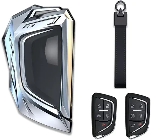 Vista 11 de Funda protectora de metal de aleación de zinc para Cadillac Escalade CT4 CT5 2020-2022 3/4/5/6 botones
